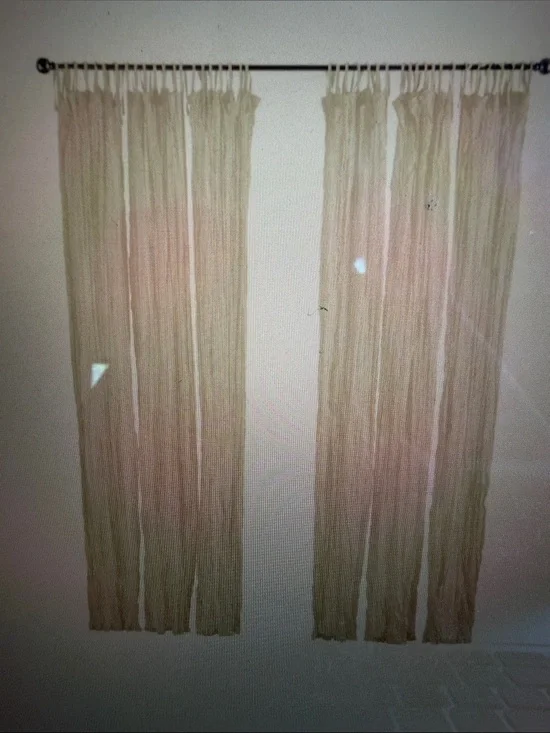 100% cotton Crinkle viole curtain panel 84” L