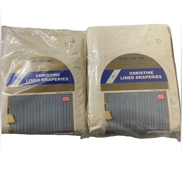 Lot of 2 NWT Vintage‎ Christine Lined Draperies 100”x84”