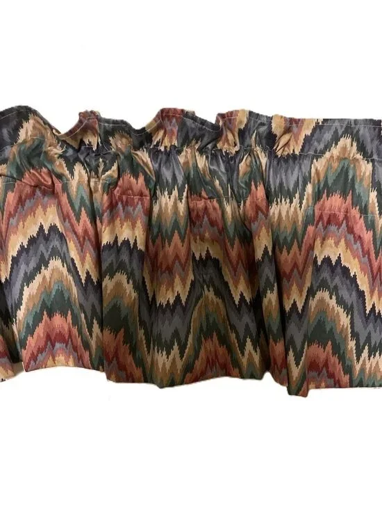 Waverly Ford Flamestitch Blue Valance 78x16 Home Fashions Southwestern  Pattern
