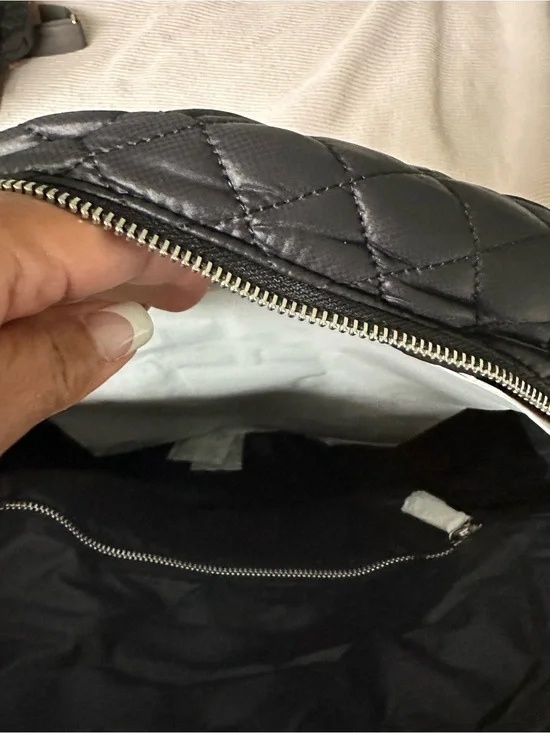 MZ Wallace Black Quilted Nylon crosby Backpack Silver Hardware NEW