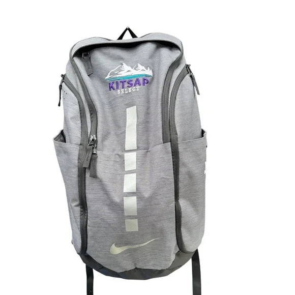 Nike Hoops Elite Pro Basketball Backpack Gray Kitsap Select Team Bag BA5555-015