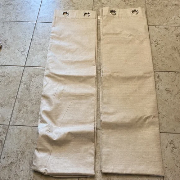 New Open Box Set of 2 Room Darkening Grommet Curtains - Tan 54x107.