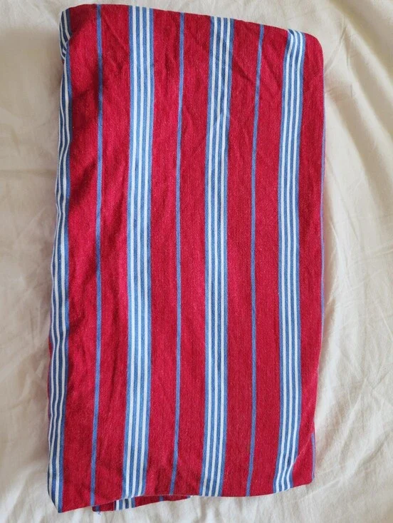 Pottery Barn Kids Red and Blue Striped Curtain Panel