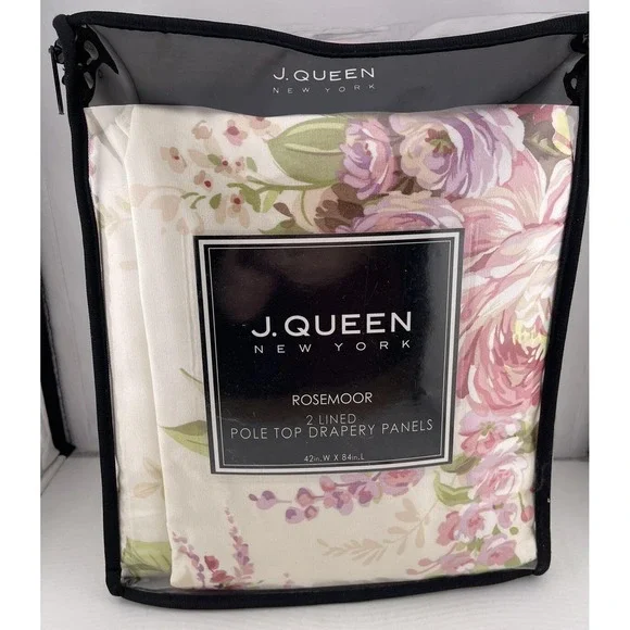 J. Queen New‎ York ~ 2 Lined Pole Top Drapery Panels 42