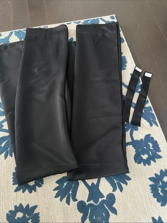 Black Satin Window Panels - Set of 2