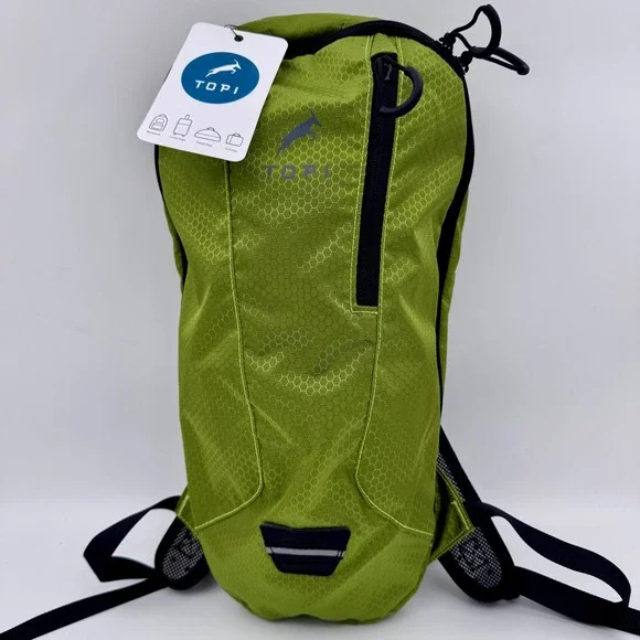 NWT TOPI Hydration 2L‎ Backpack Lime Green Honeycomb Ripstop Hiking Cycling Bag