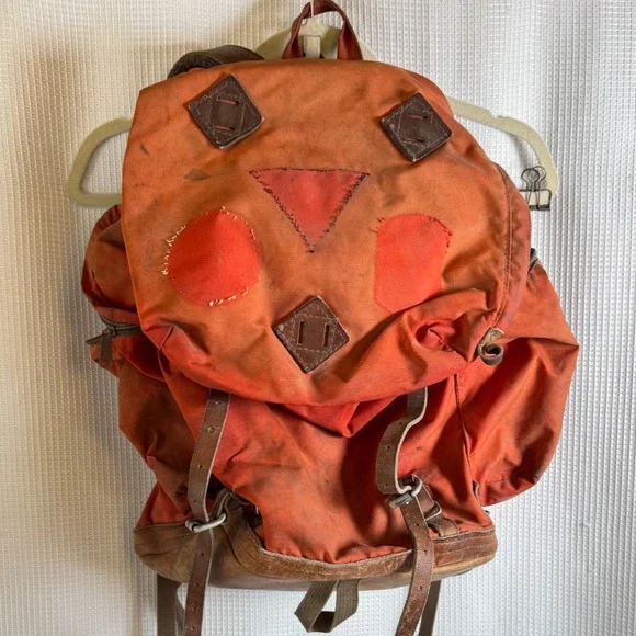 Vintage Alpine Designs Sport Backpack Boulder CO Red Leather Bottom Hiking USA