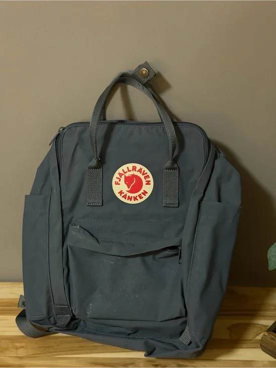 Fjallraven Kånken Backpack in Dark Gray with Red Logo