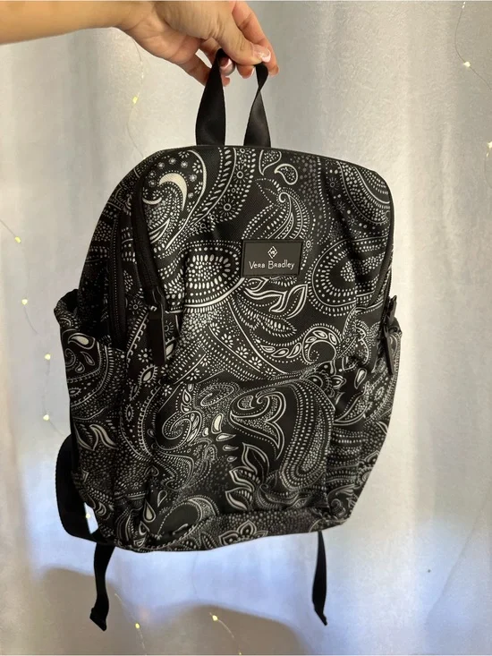 Vera Bradley Black and White Paisley Backpack