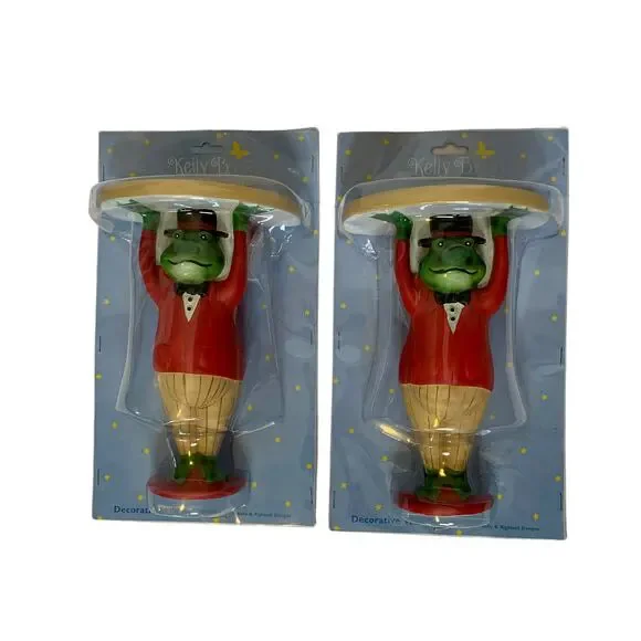 Kelly B. Rightsell Frog Prince Decorative Curtain Rod Hardware Holders Shelves