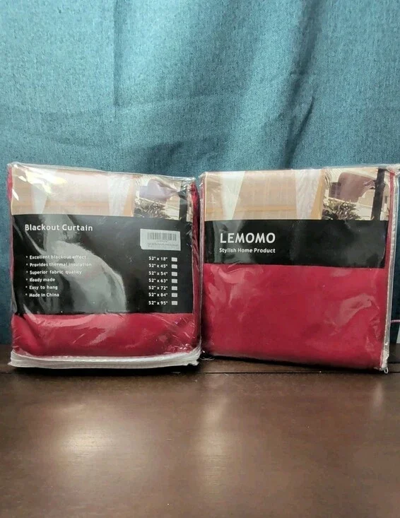 LEMOMO Red Blackout Curtains Set of 2 | 52