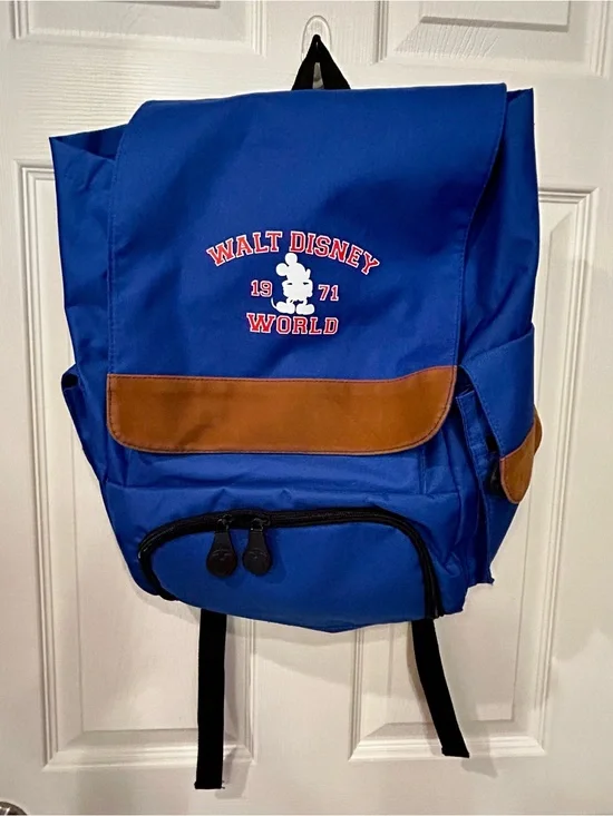 Disney Royal Blue Backpack with Brown Trim