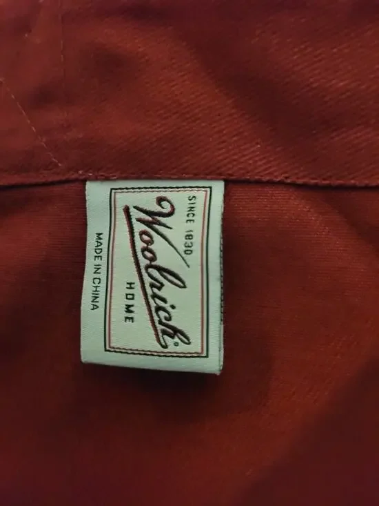 Woolrich Home Red Solid 100% Cotton Valence Pockets RN7730