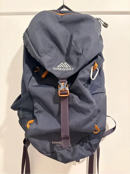 Gregory Nano 18L Navy Backpack with Orange Accents