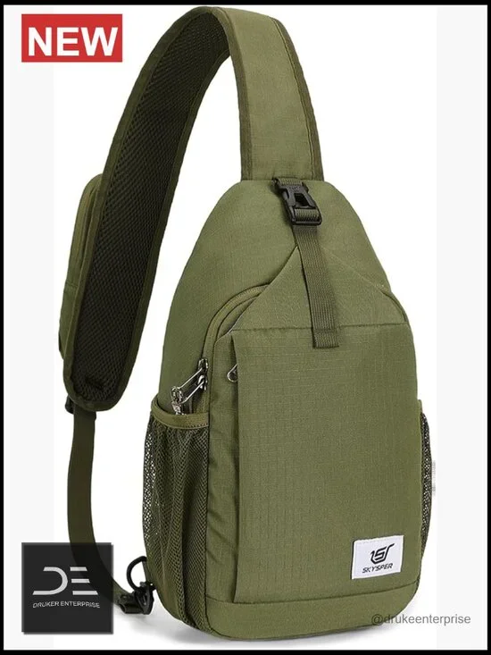 Recycled Polyester RFID Sling Bag Anti-Theft Crossbody Travel Daypack