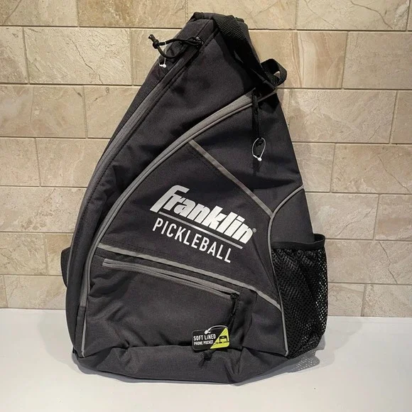 Franklin Pickleball Sling Bag Black Grey Padded Shoulder Strap Paddle Backpack