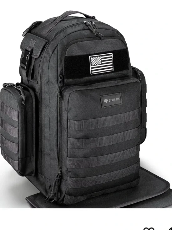 Dinictis Tactical Men's Backpack/Diaper Bag - Black
