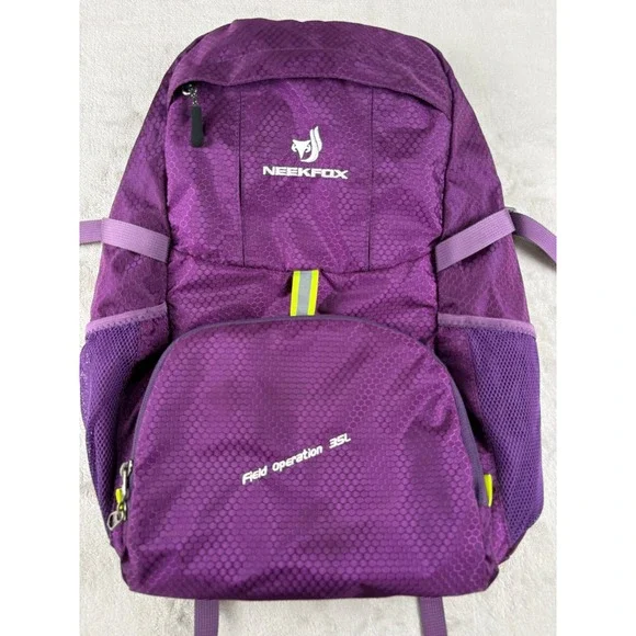 Neekfox Field Operation 35L Backpack Purple Lightweight Packable Hiking Daypack