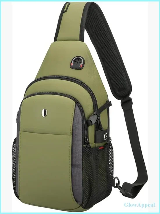 Anti-Theft Sling Bag Crossbody Backpack Water Bottle Pocket Travel Hiking