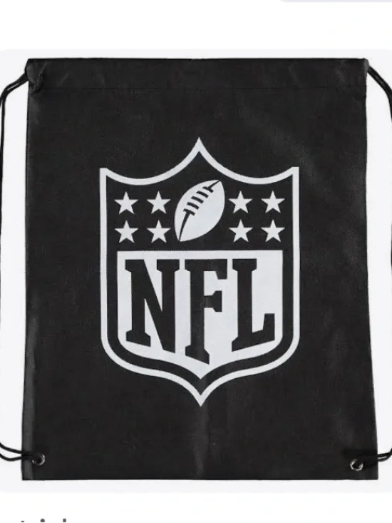 NWOT NFL Logo Cinch Sack Drawstring Bag Gym Bag Backpack Black with White Logo