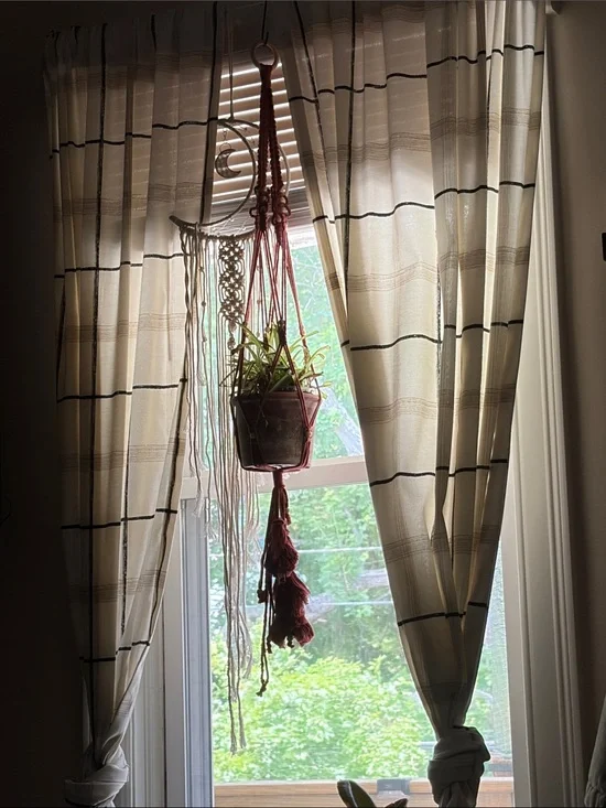 Macramé Hanging Plant Holder in Rust Red