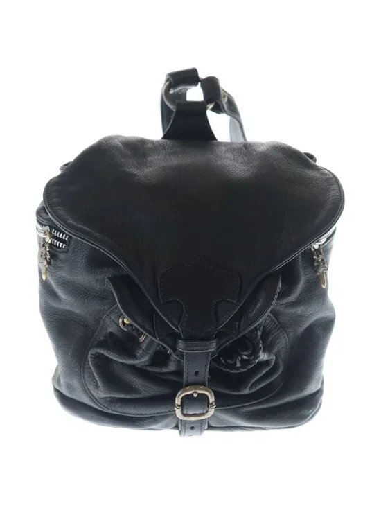 Chrome Hearts Flerknee Mini Backpack Funi Daga Zip Leather Black