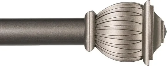 Kenney Beckett 5/8 in Adjustable Decorative Curtain Rod Pewter 28 to 48 in