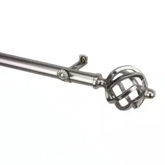 Rod Desyne Twist 13/16 in Adjustable Single Curtain Rod Satin Nickel 48 to 84 in