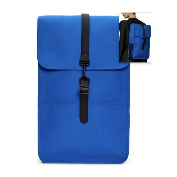 RAINS Backpack Full Size Rucksack Waterproof Blue Wave W3 #13000 Commuter New