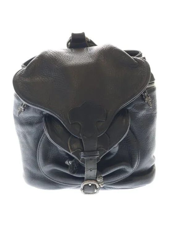 Chrome Hearts Flerknee Mini Backpack Flare Knee Daga Zip Mini Leather Black