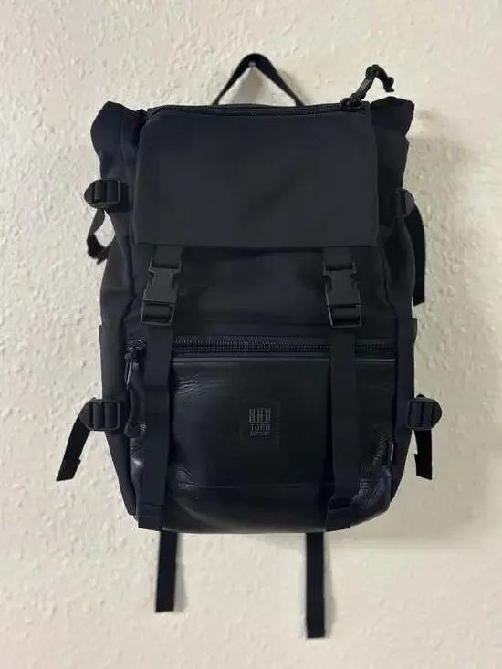 Topo Designs Rover Pack Premium Black Leather Accent Backpack