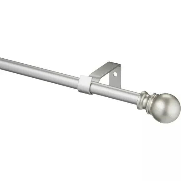 Davenport Decorative Curtain Rod, Satin Nickel, 1/2 X 48 To 86 In.