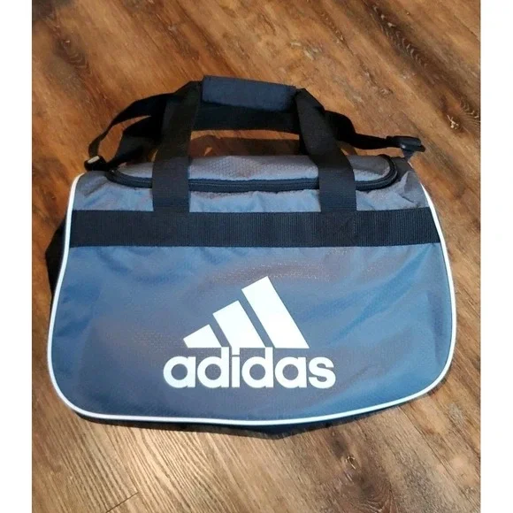 Adidas Diablo II Solid Small Gym Bag Locker Wonder Silver Grey Hex Pattern