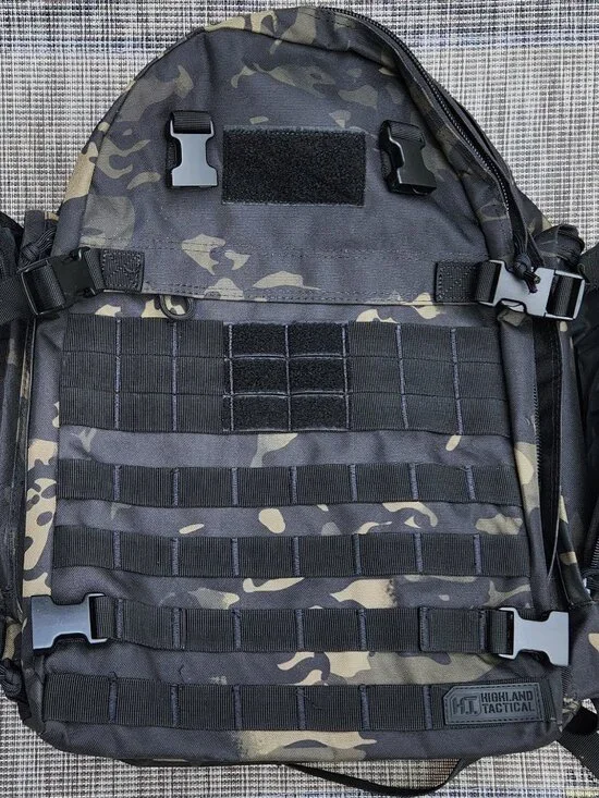 Highland Tactical ROGER Backpack MOLLE Webbing Military Black Urban Camo