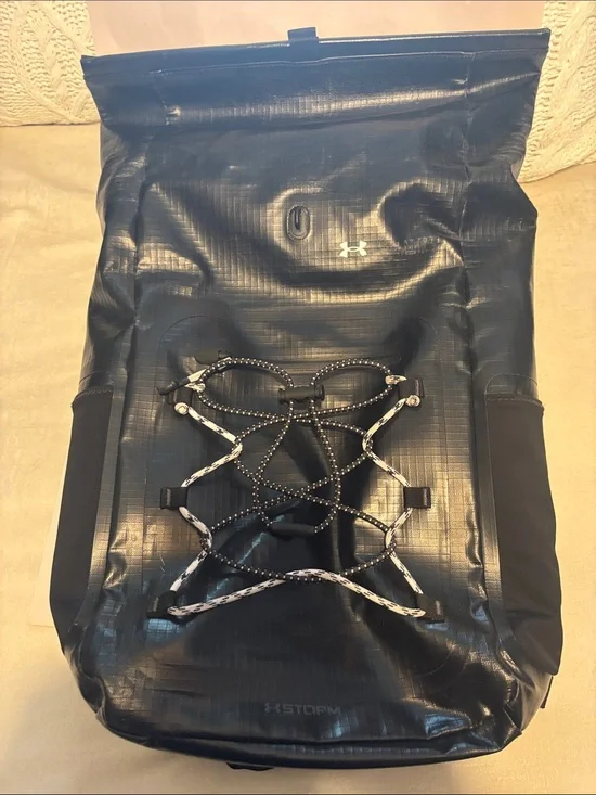 Under Armour Black Roll-Top Storm Backpack with External Bungee