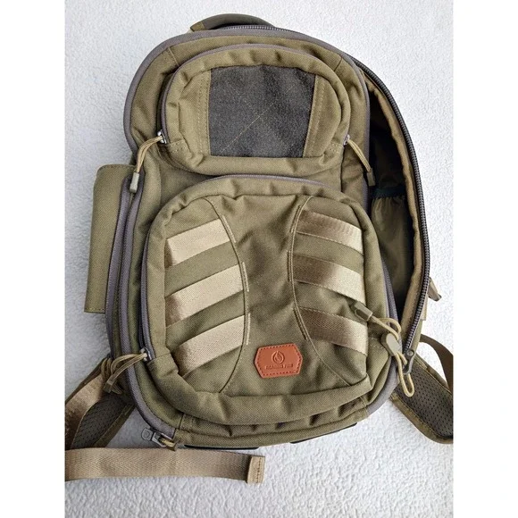 Roaring Fire Tactical Backpack Mens OS Green MOLLE Canvas Daypack