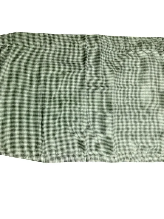 Green Gingham Check Cafe Curtain