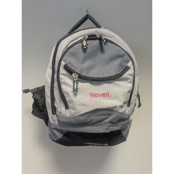Vintage RootsTech Conference Backpack Novell Promo Gray Laptop Travel Daypack