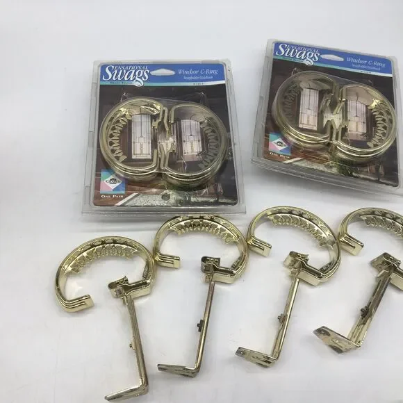 Graber Structures Windsor C-Ring Swag holder curtain drape tieback Holdback X4