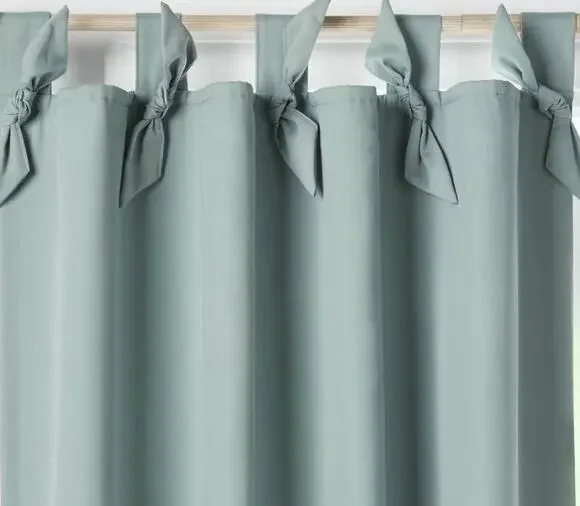 Pillowfort Tie Top Embellished Kids' Blackout Window Curtain Panel (Marks)*#