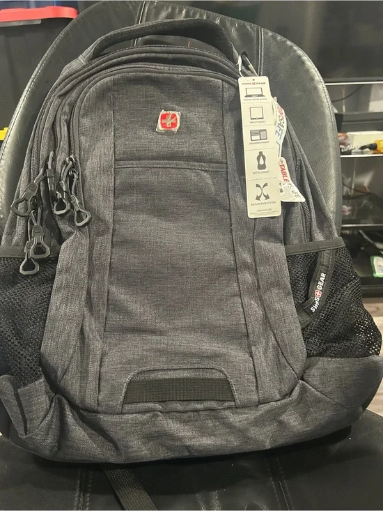 SwissGear Dark Gray Backpack with Black Accents