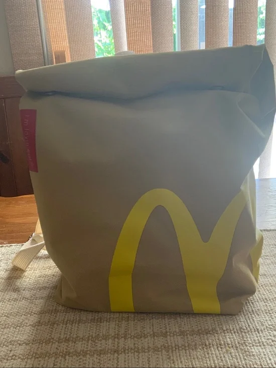 McDonald's Beige Backpack with Yellow Logo