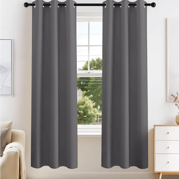 Gray Black Out Curtains 72x42