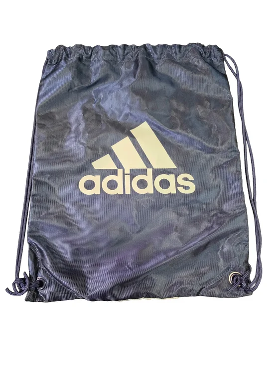 adidas Reversible Drawstring Backpack Gray Navy Sackpack Gym Sports Bag