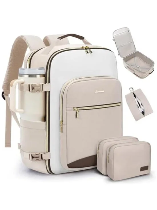 Carry On Travel Backpack 40L Airline Approved Personal Item With Packing Cubes