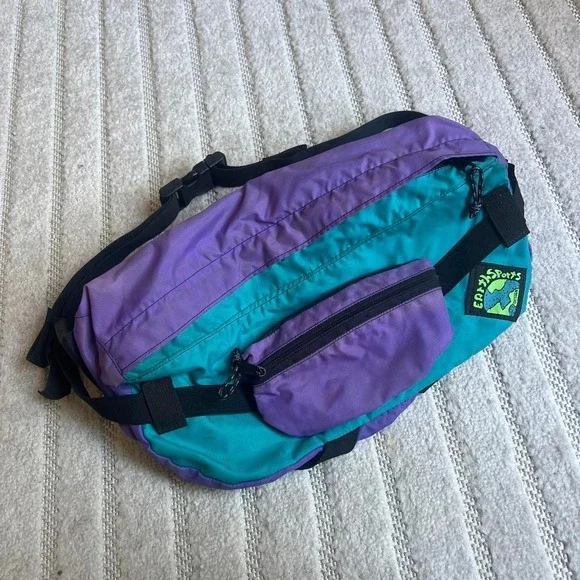 VTG Y2K Earthsports Colorblock  crossbody bag USA Made sports surf skater