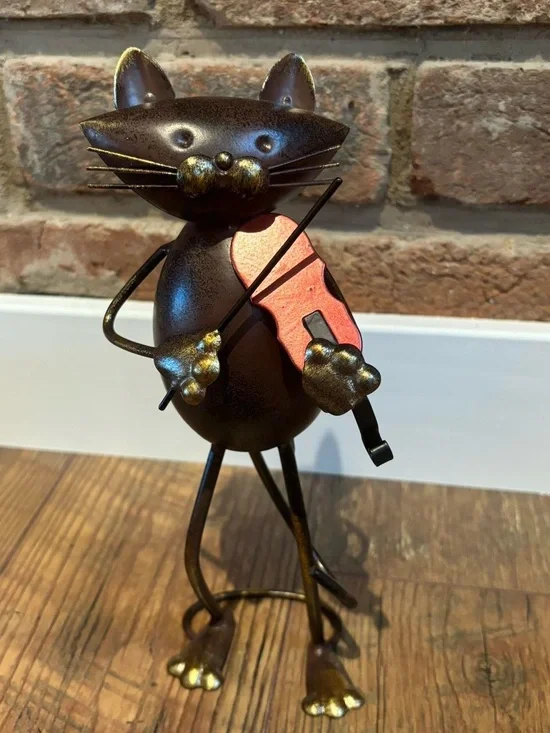 Cat Figurine Playing Violin