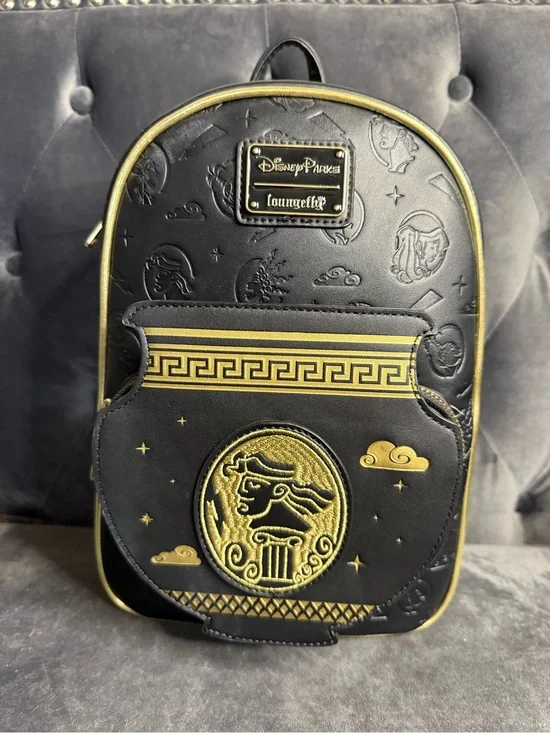 Disney Black and Gold Zodiac Mini Backpack by Loungefly
