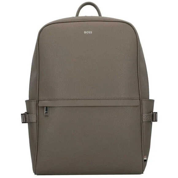 HUGO BOSS Mens Backpack Tan Brown Regenerated Leather ZAIR $299