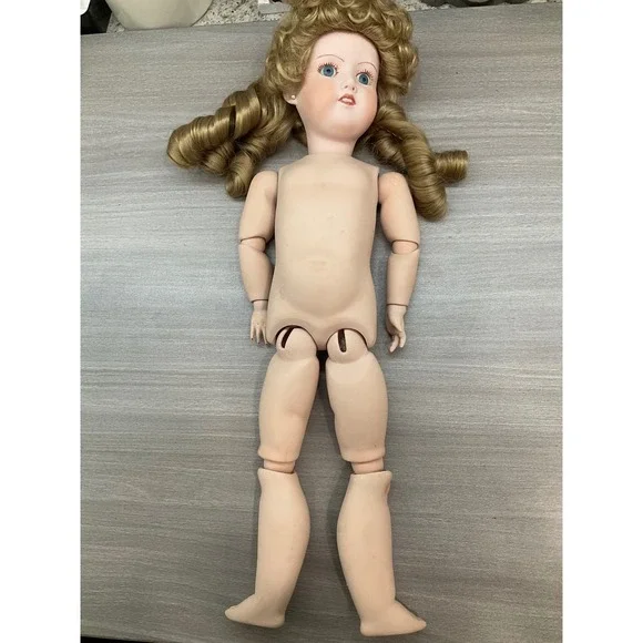 LARGE DOUBLE JOINTED BISQUE PORCELAIN 390 ARMAND MARSEILLE DOLL 19